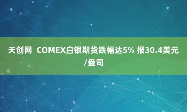 天创网  COMEX白银期货跌幅达5% 报30.4美元/盎司